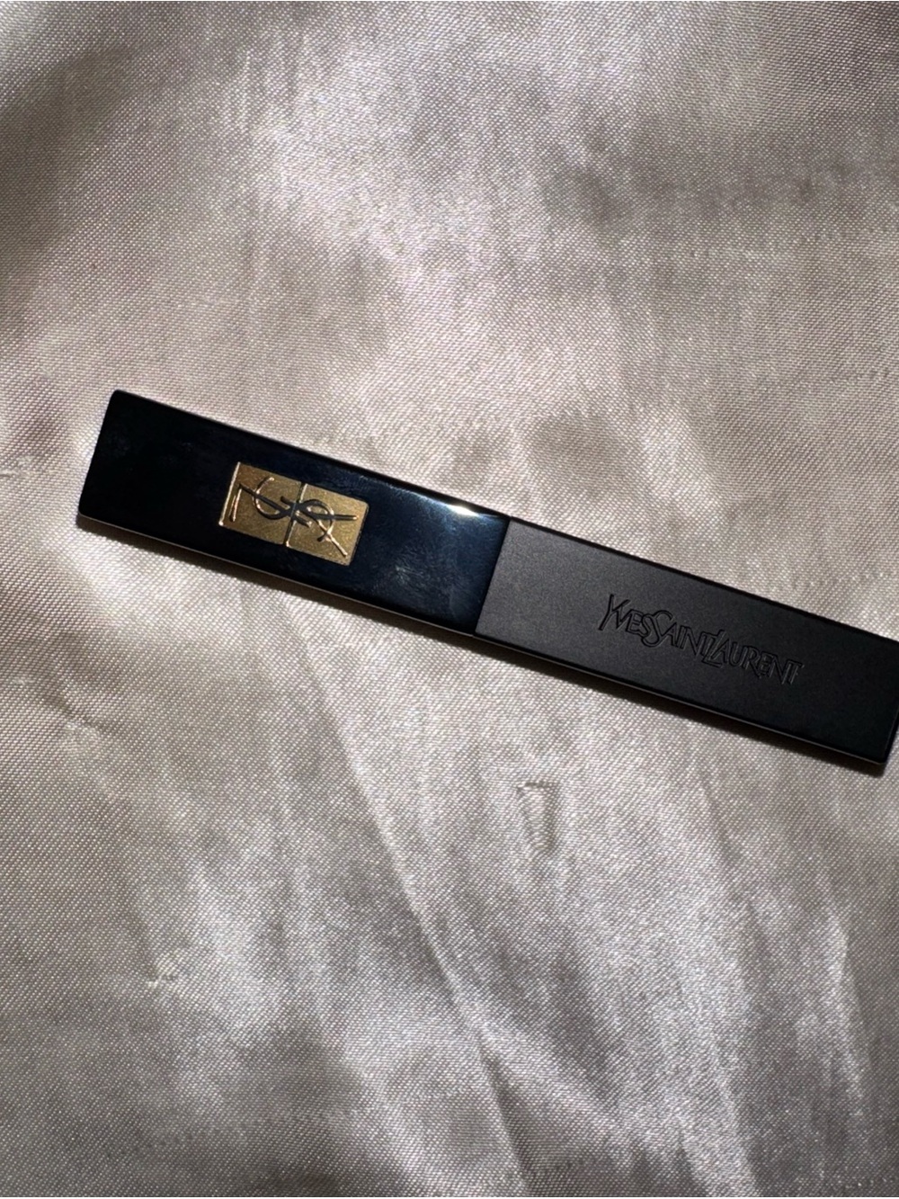 Yves Saint Laurent Black Men’s Slim Accessory Case with Gold Accent